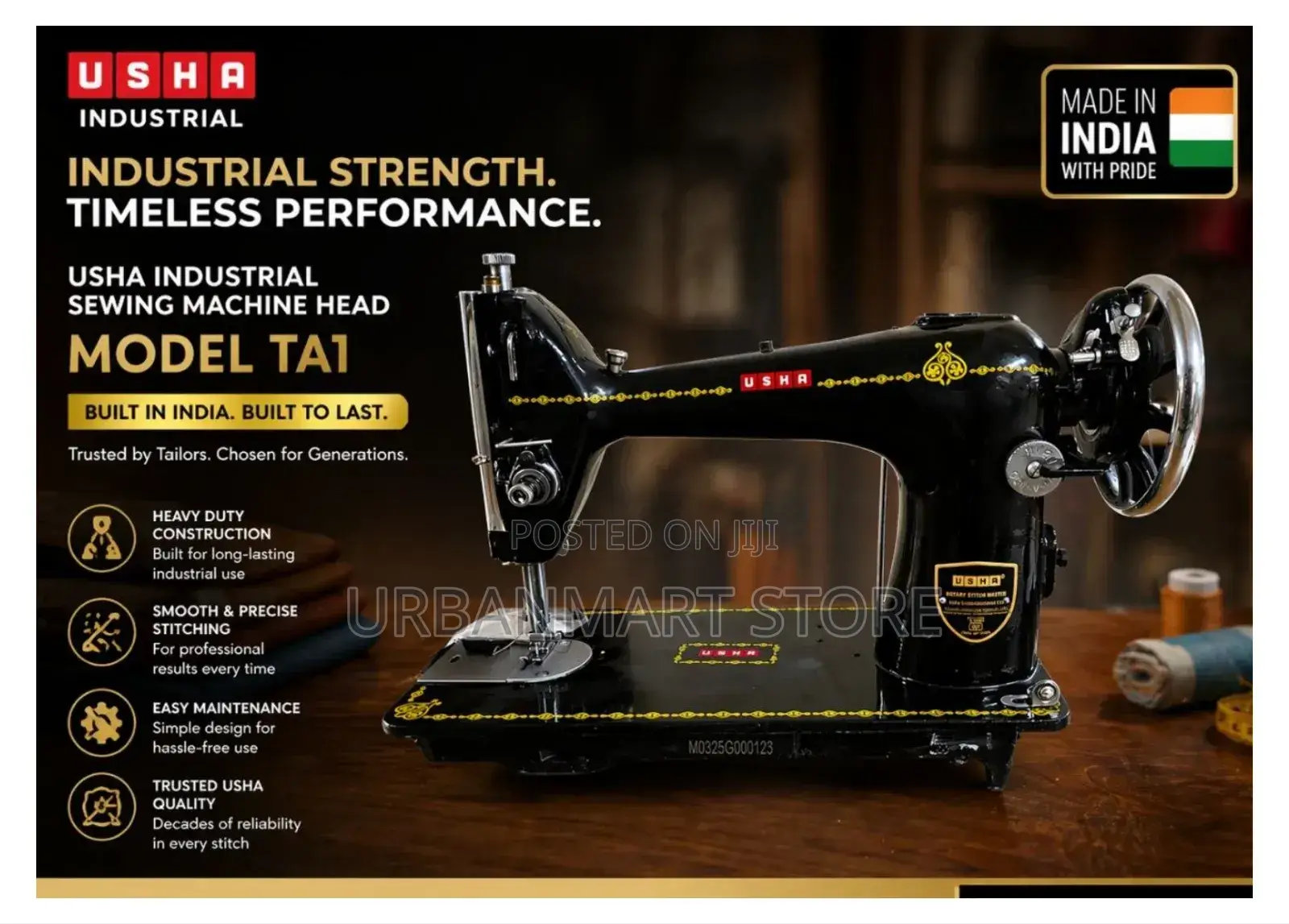 Usha High Speed Industrial Sewing Machine for Tailoring Use