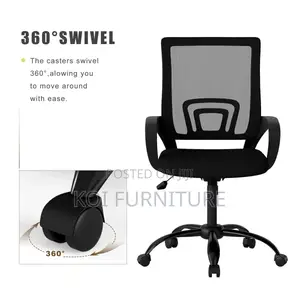 Office Chairs; Modern Swivel Soft Upholstered Nylon Arm Office Chair
