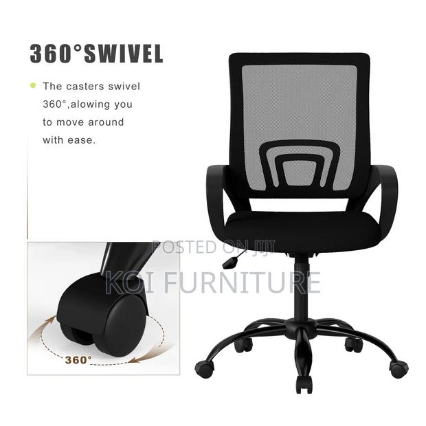 Office Chairs; Modern Swivel Soft Upholstered Nylon Arm Office Chair - thumbnail 3