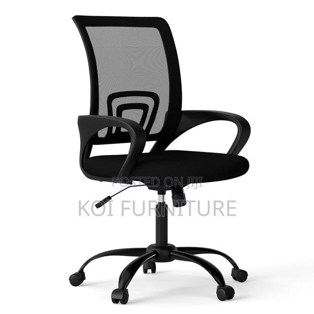 Office Chairs; Modern Swivel Soft Upholstered Nylon Arm Office Chair - thumbnail 4