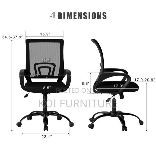 Office Chairs; Modern Swivel Soft Upholstered Nylon Arm Office Chair - thumbnail 5