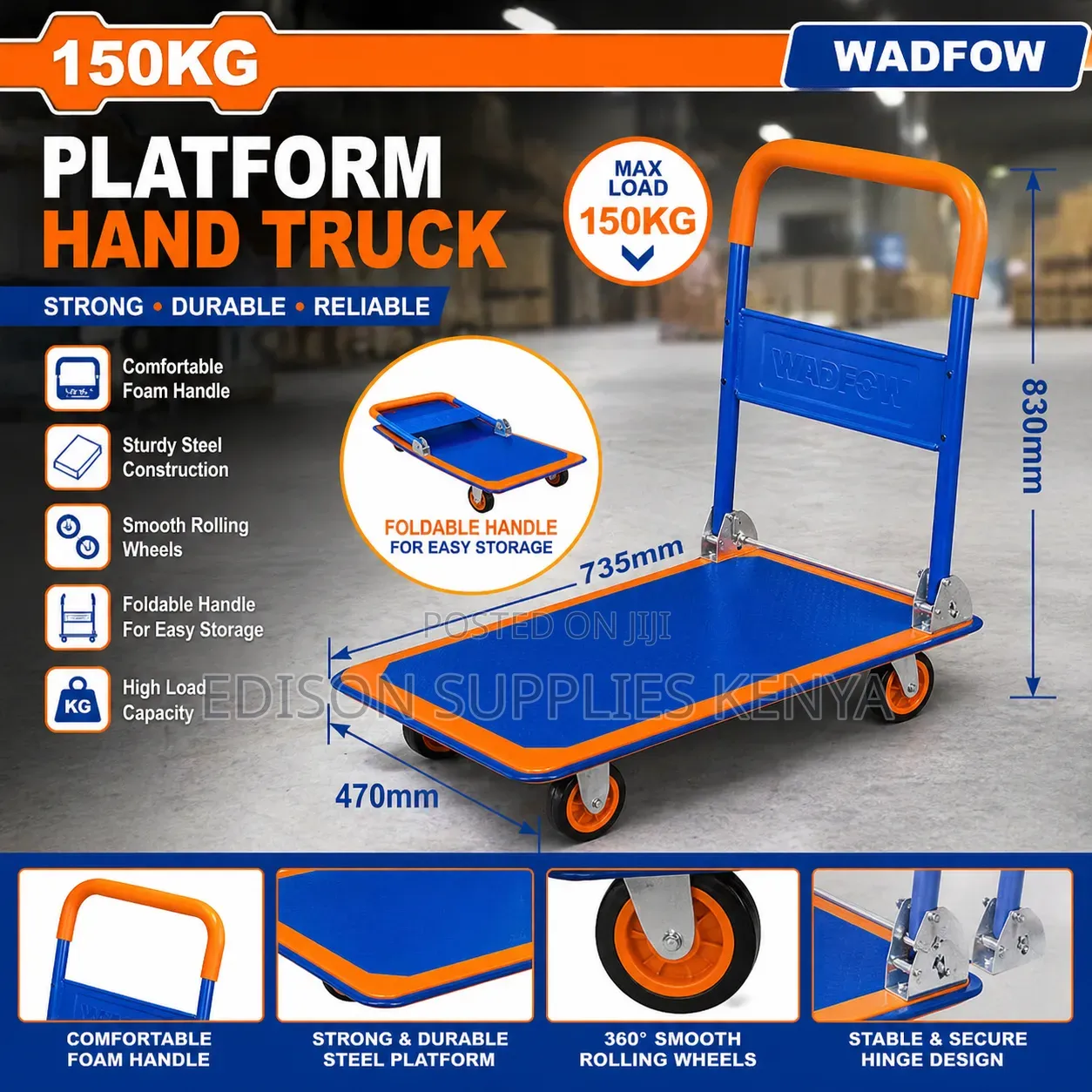 Hand Truck 150kg / 300kg Foldable Platform Hand Trucks Heavy Duty