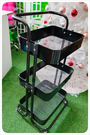 Metallic Movable Trolley Storage Rack