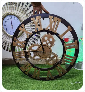 3d Roman Vintage Gear Pocket Wall Clock