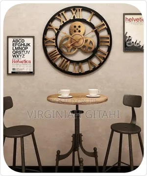 3d Roman Vintage Gear Pocket Wall Clock