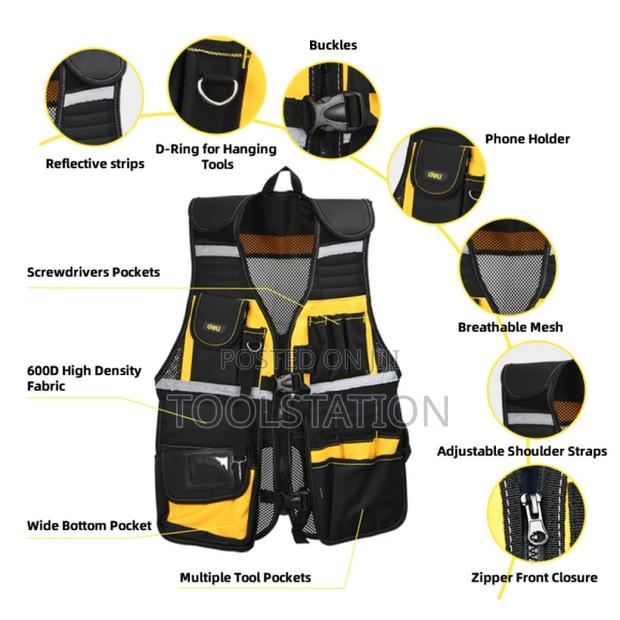 Tool Vest Heavy Duty 11 Pockets Edl586113