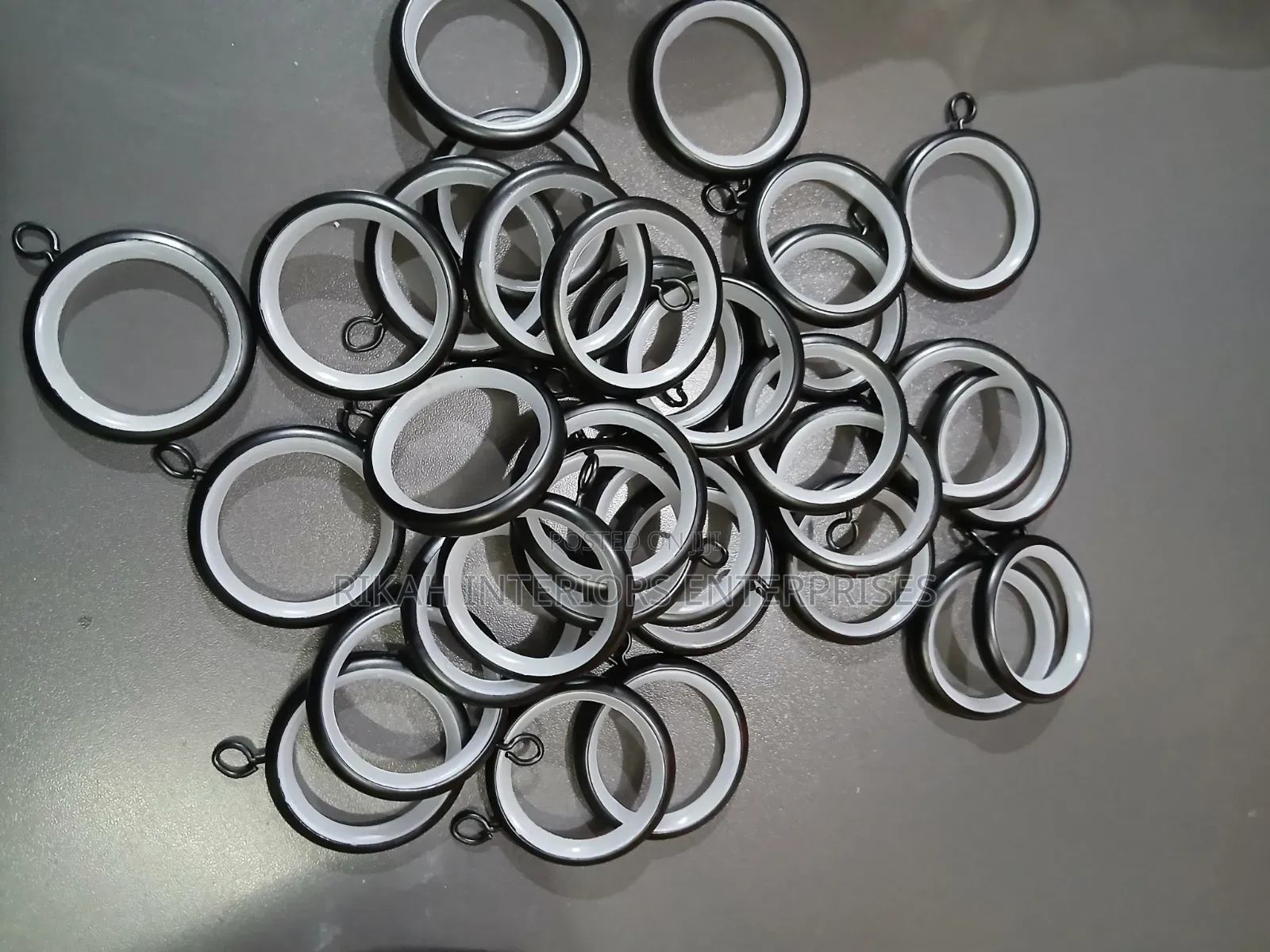 Black Plain Curtain Rod Rings