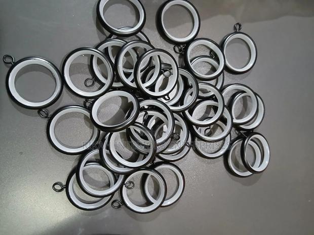 Black Plain Curtain Rod Rings