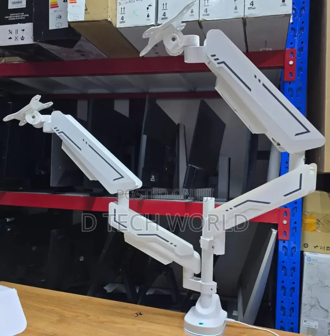 DPR Dual Monitor Arm for Upto 27 Inches in Black and White