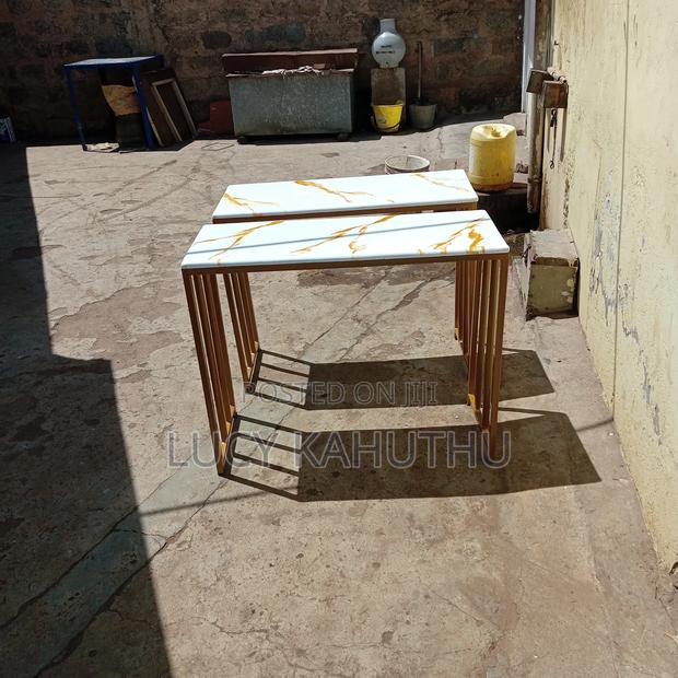 Simple Manicure Table With Gold Powder Coated Frame - main view