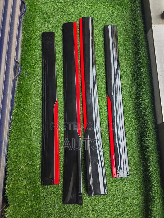 Universal Car Side Skirts Black Red Sport Side Lip Kit
