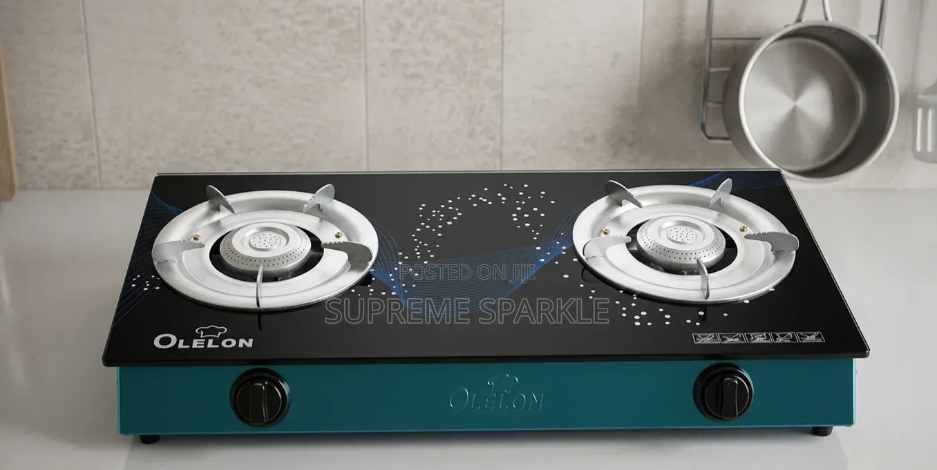Olelon 2-burner Glass Top Gas Stove Cooker