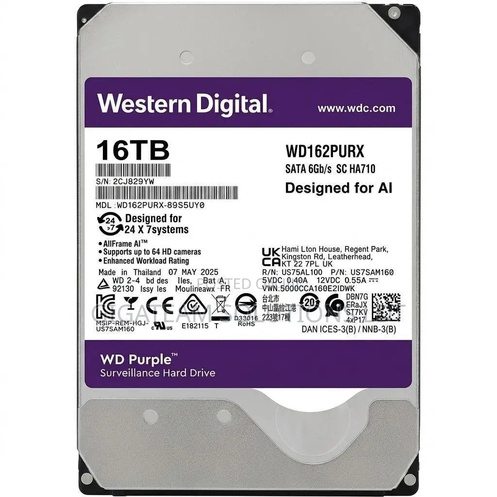 16tb Western Digital Wd Purple (Wd162purx)