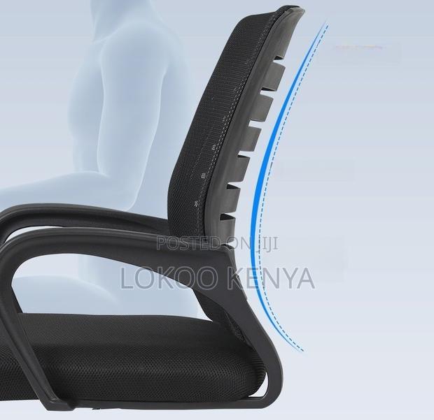 Office Chair; Black Mid Back Mesh Swivel Secretarial Seat - thumbnail 7