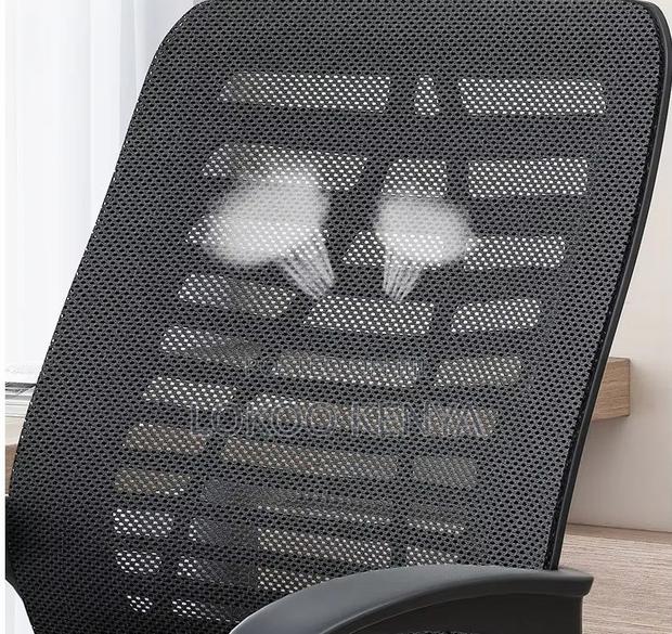 Office Chair; Black Mid Back Mesh Swivel Secretarial Seat - thumbnail 10