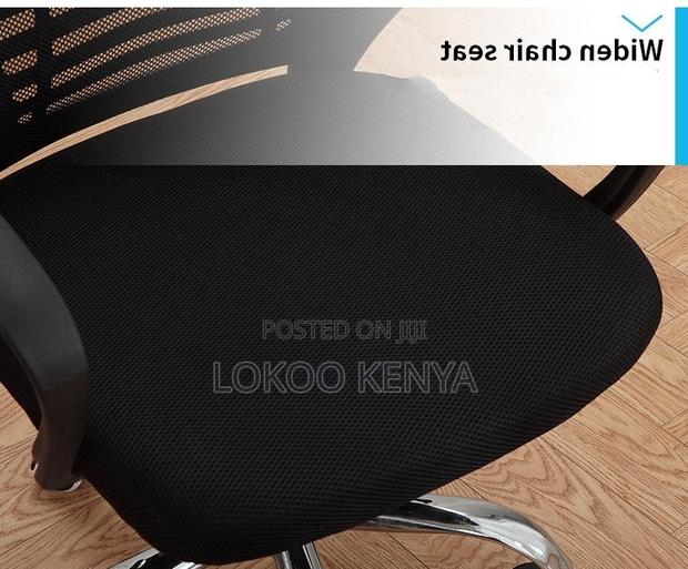 Office Chair; Black Mid Back Mesh Swivel Secretarial Seat - thumbnail 9