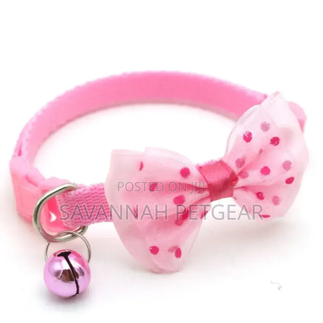 Cat Collar With Bowtie and Polka Dots Bell