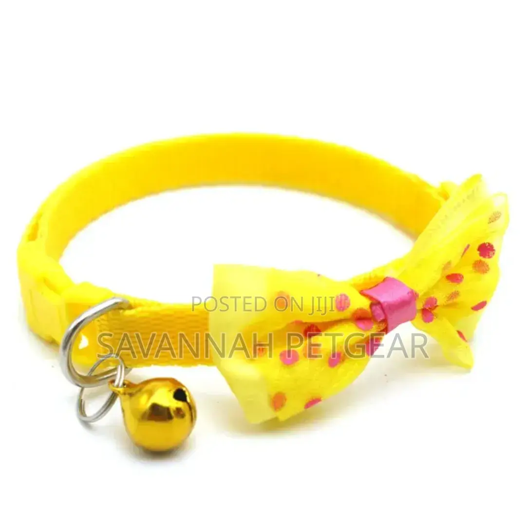 Cat Collar With Bowtie and Polka Dots Bell