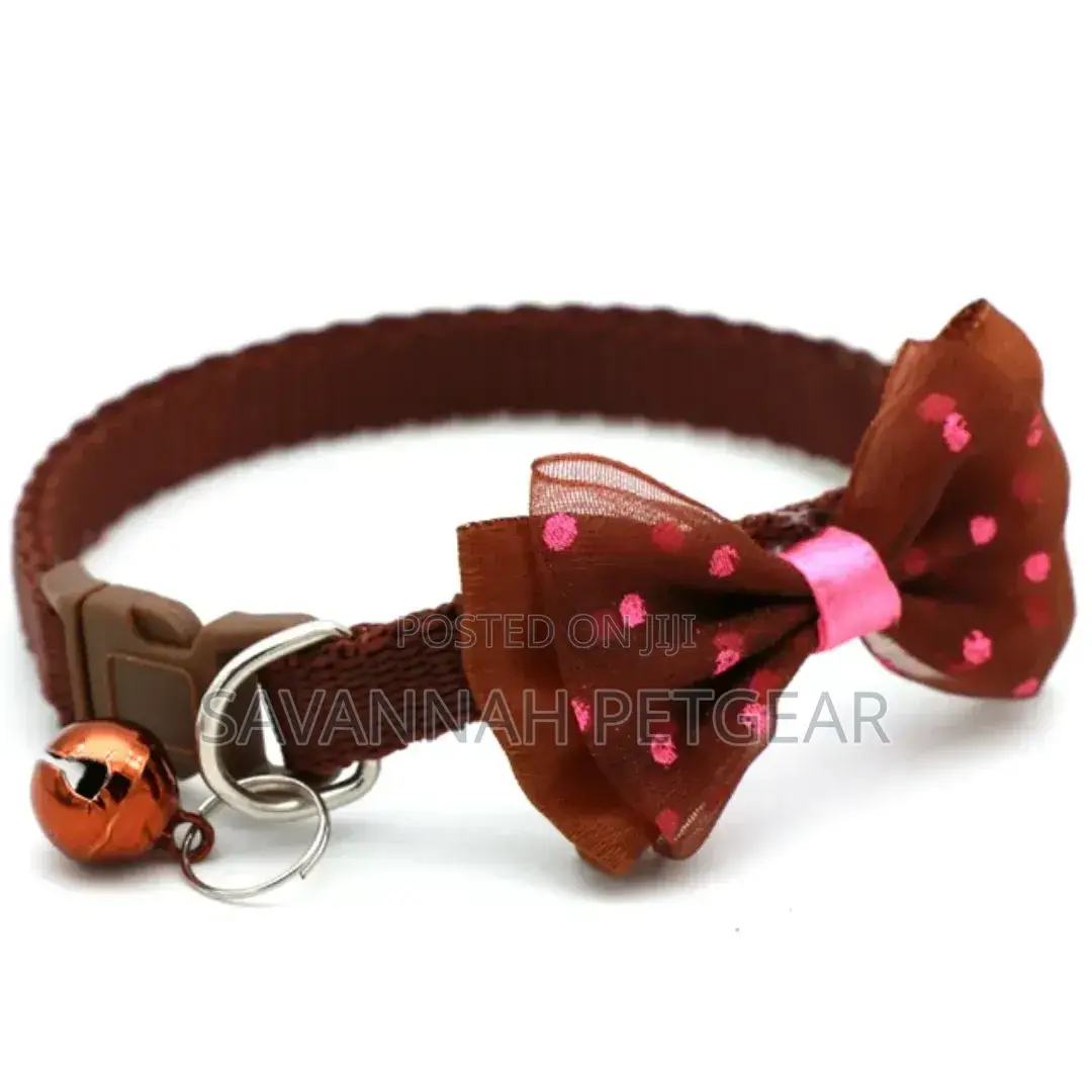 Cat Collar With Bowtie and Polka Dots Bell