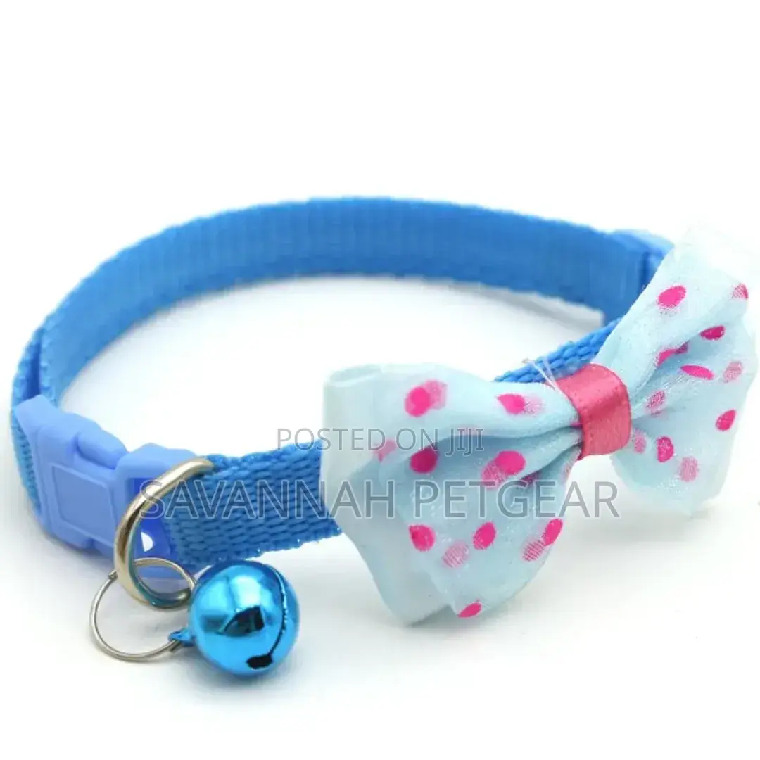 Cat Collar With Bowtie and Polka Dots Bell