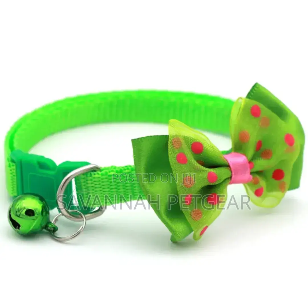 Cat Collar With Bowtie and Polka Dots Bell