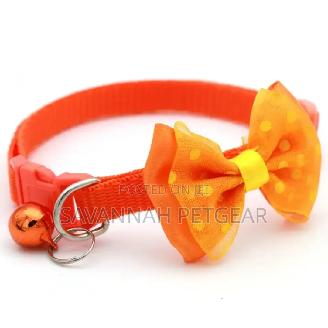 Cat Collar With Bowtie and Polka Dots Bell