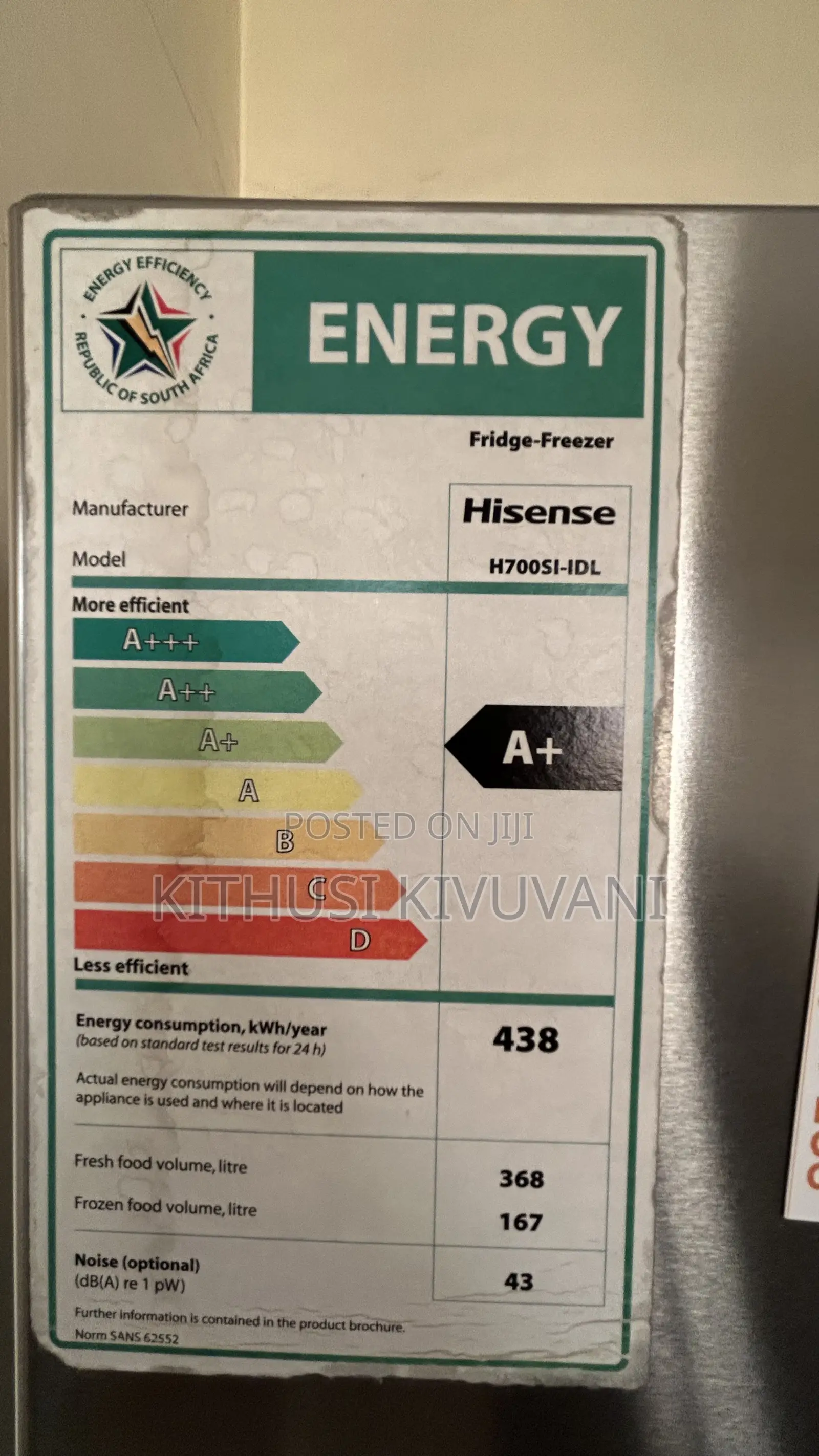 Hisense Side by Side Fridge