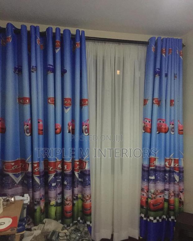 Joyful Cartoon Kingdom Drapes for Children’S Rooms - main view