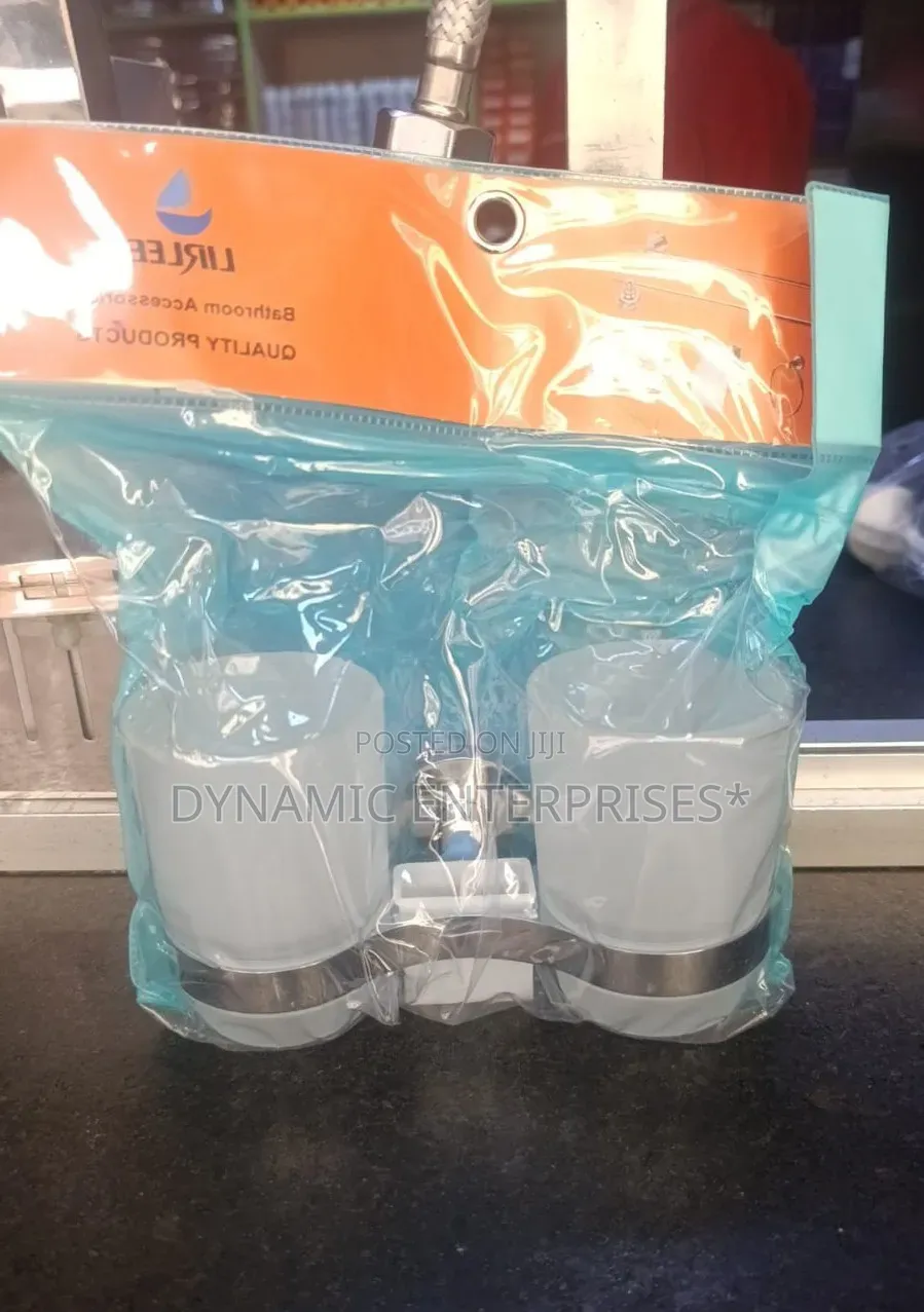 Wall-Mounted Double Toothbrush Tumbler Holder