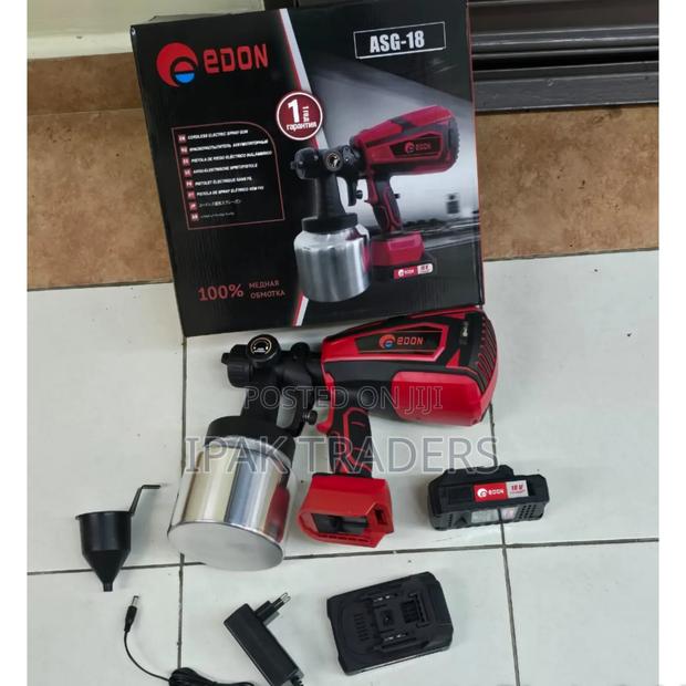Edon Cordless Spraygun 
2 Batteries 
Charger 
18v Battery 
 at 5000