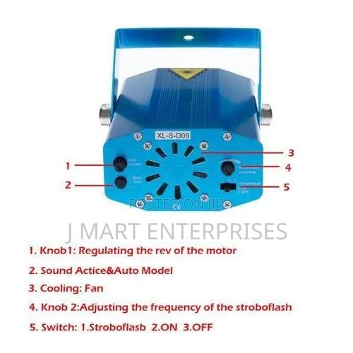 Laser Mini Disco Lights Projector Stage Lighting Sound Synchronization - thumbnail 3