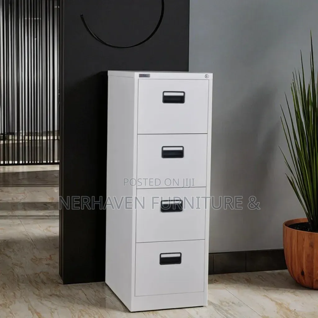 4-Drawer Metallic Filing Cabinet – Durable Steel Office Organizer