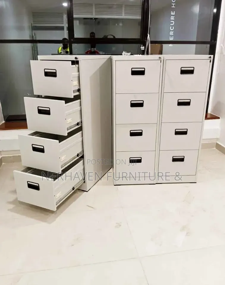 4-Drawer Metallic Filing Cabinet – Modern Office Filing Solution