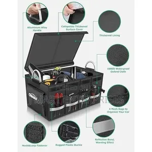 Foldable Car Trunk Organizer With Lid for Suv Car
