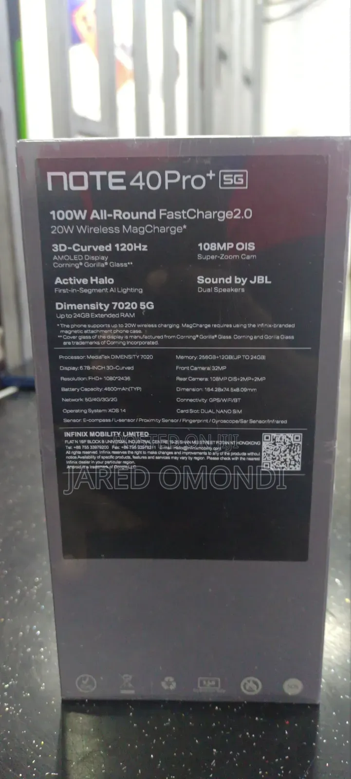 New Infinix Note 40 Pro Plus 5G 256 GB Gray