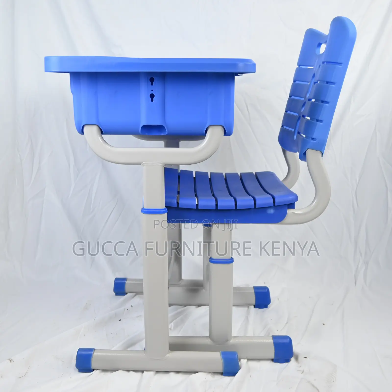 Blue Height Adjustable Classroom Kids Desk Chair Set