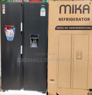 *Mika Fridge 595litres Side by Side No Frost With Dispenser