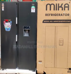 *Mika Fridge 595litres Side by Side No Frost With Dispenser No Frost