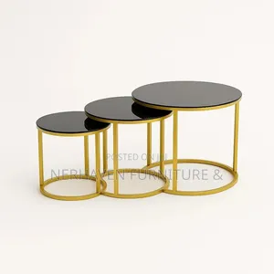 Marble Table – Nesting Stools Contemporary Side Table Set for Home
