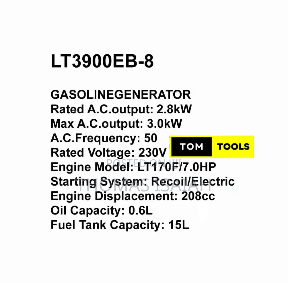 Lt3900eb-8 3.0kw Low Noise Petrol Generator With Avr