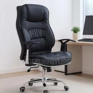 Office Chairs; Leather Reclining Executive Office Seat With Armrests