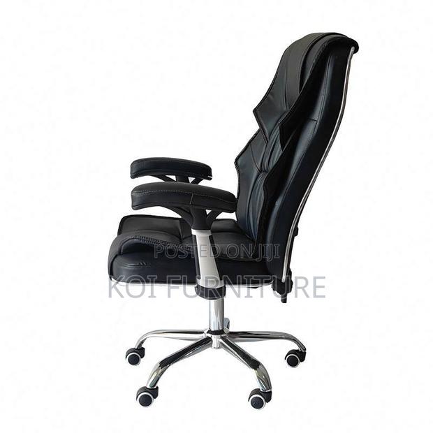 Office Chairs; Leather Reclining Executive Office Seat With Armrests - thumbnail 3
