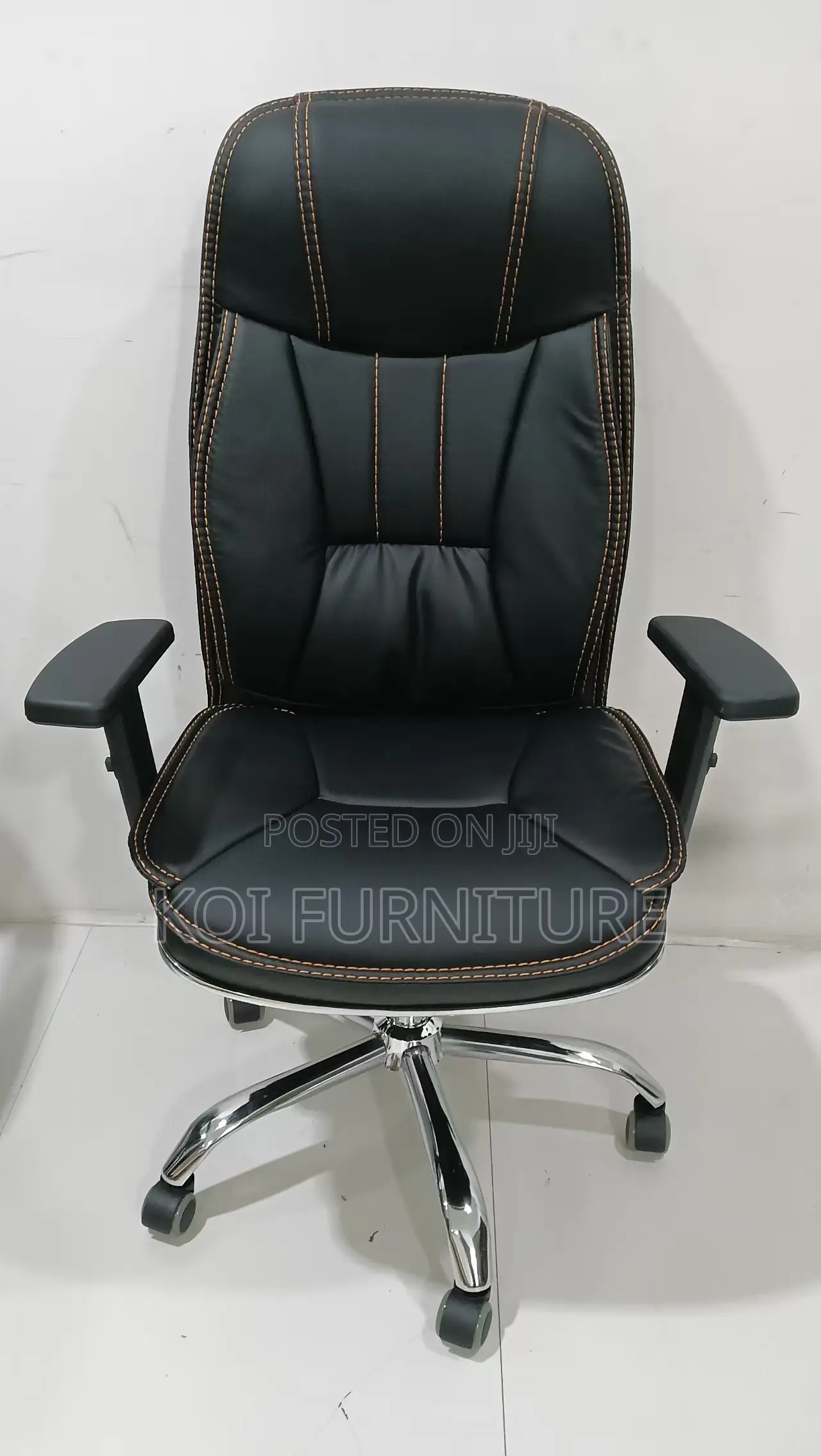 Office Chairs; Leather Reclining Executive Office Seat With Armrests