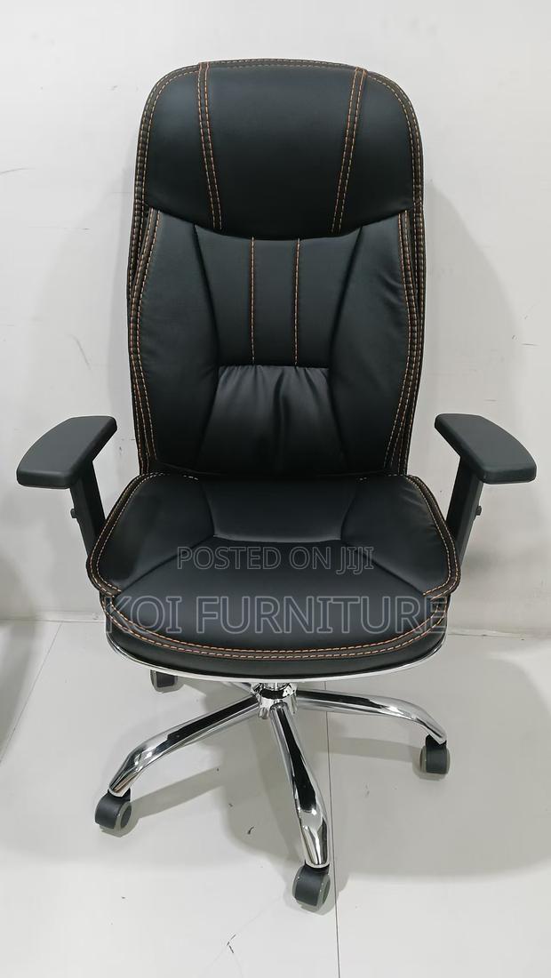 Office Chairs; Leather Reclining Executive Office Seat With Armrests - thumbnail 8