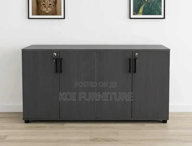 Office Cabinet; Wooden Executive 4 Doored Storage Credenza