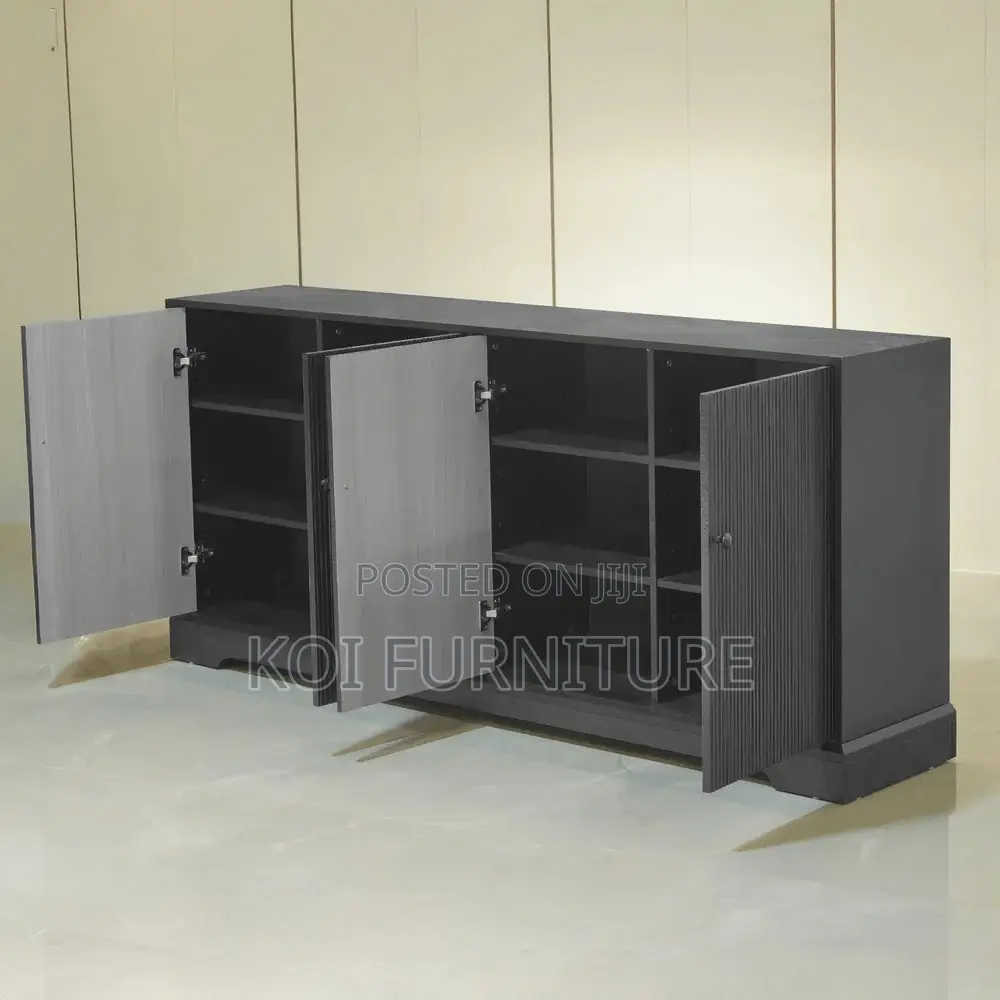 Office Cabinet; Wooden Executive 4 Doored Storage Credenza