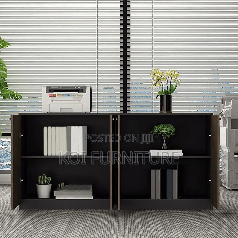 Office Cabinet; Wooden Executive 4 Doored Storage Credenza