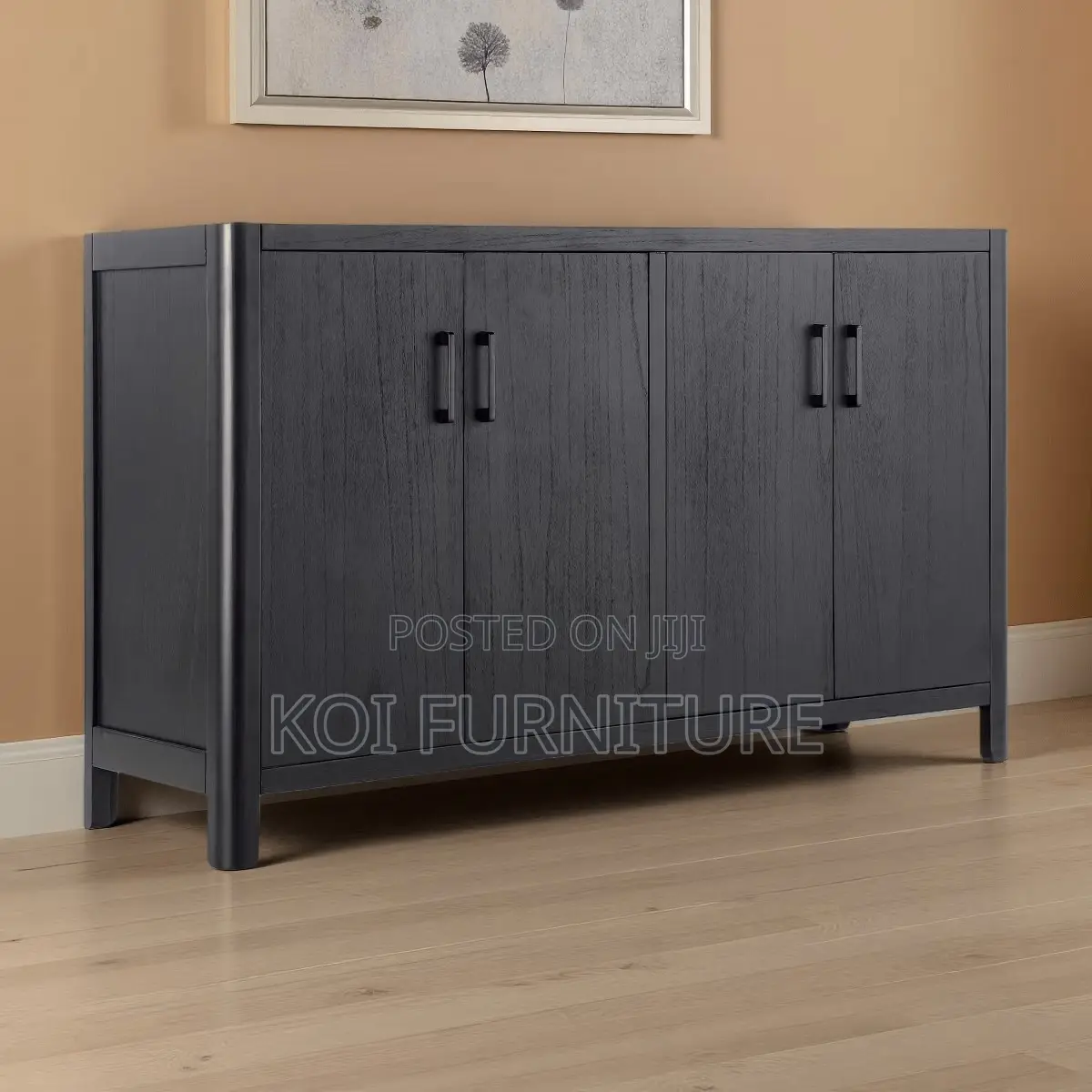 Office Cabinet; Wooden Executive 4 Doored Storage Credenza