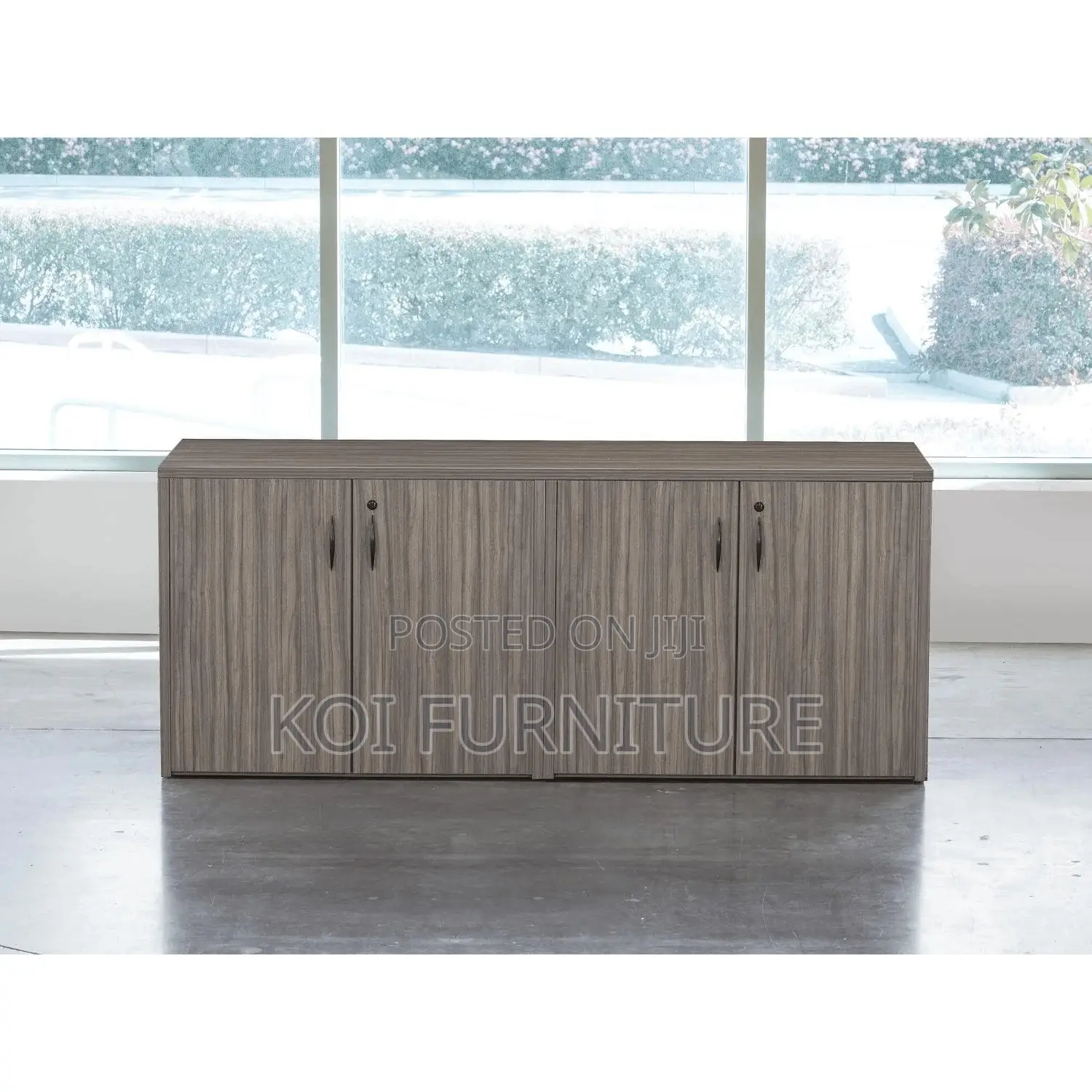 Office Cabinet; Wooden Executive 4 Doored Storage Credenza