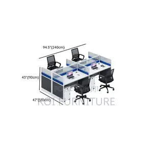 Office Workstation; Blue Four Users Cooperation Office Wokstation Desk